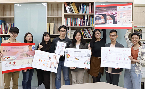 北科大iF獲獎團隊與指導老師北科大工設系副教授鄭孟淙（左四）合影。
