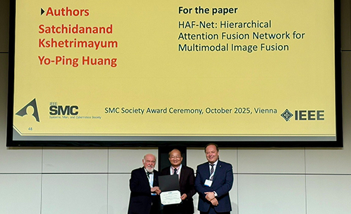 電機系黃有評講座教授與博士生獲頒IEEE SMC Franklin Taylor Best Paper Award