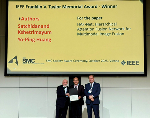 獲頒IEEE SMC2025 「IEEE SMC Franklin Taylor Best Paper Award圖片