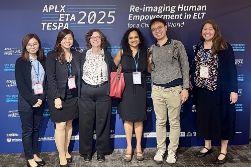 北科大應英系與ETA-ROC、TESPA共同主辦2025 APLX國際研討會，主辦方與貴賓合影。圖片