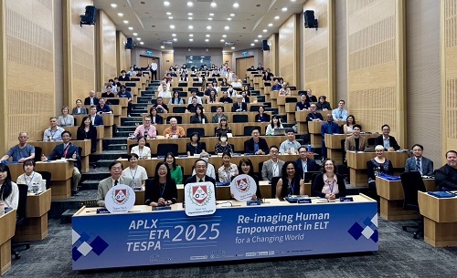 北科大應英系與ETA-ROC、TESPA共同主辦2025 APLX國際研討會，與會來賓大合影。圖片