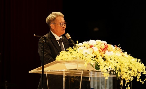 行政院政務委員陳金德致詞表示,臺北工專是他最懷念的母校。(攝影:呂宇絜)
